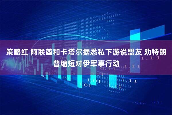 策略红 阿联酋和卡塔尔据悉私下游说盟友 劝特朗普缩短对伊军事行动