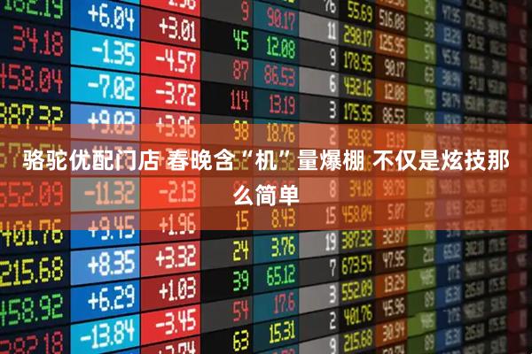 骆驼优配门店 春晚含“机”量爆棚 不仅是炫技那么简单