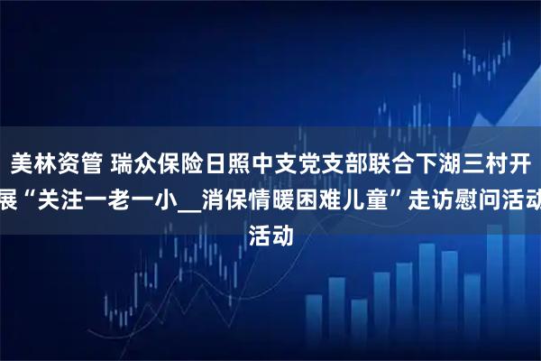 美林资管 瑞众保险日照中支党支部联合下湖三村开展“关注一老一小__消保情暖困难儿童”走访慰问活动
